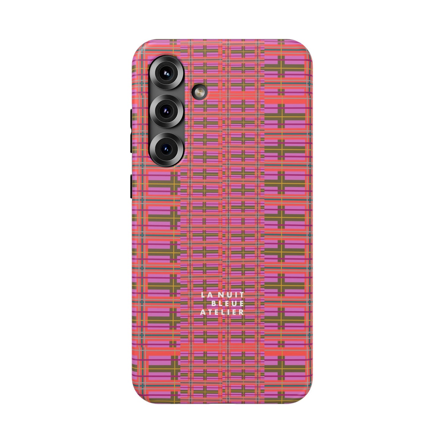 Pink Plaid Impact-Resistant Phone Case