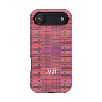 Pink Plaid Impact-Resistant Phone Case