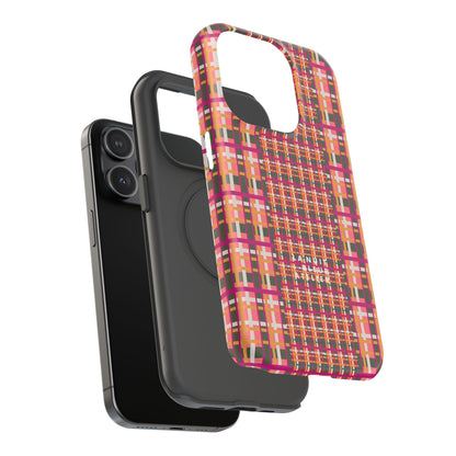 Peach-ish Plaid Impact-Resistant Phone Case