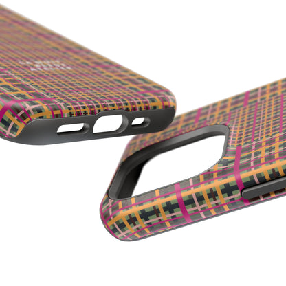 Fuchsia Plaid Impact-Resistant Phone Case