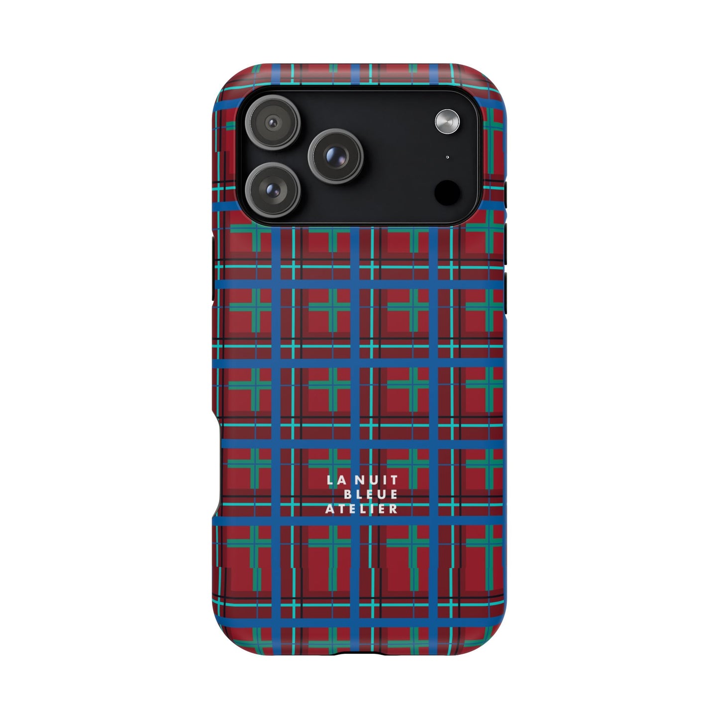 Classic Blue Plaid Impact-Resistant Phone Case