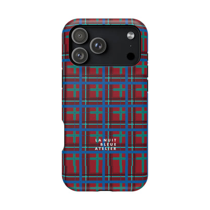 Classic Blue Plaid Impact-Resistant Phone Case