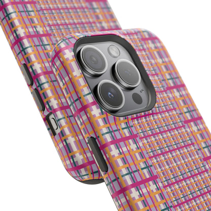 Purple-ish Plaid Impact-Resistant Phone Case