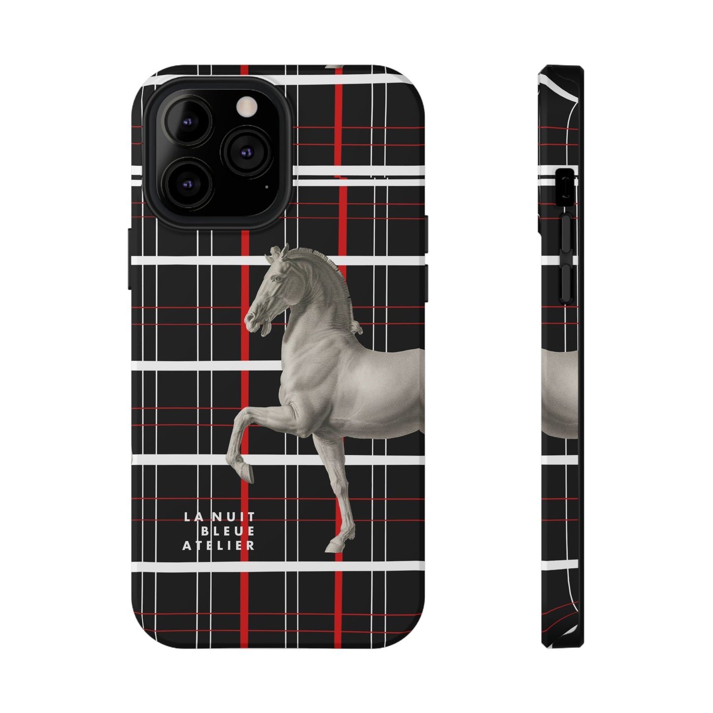 Plaid Horse Impact-Resistant Phone Case