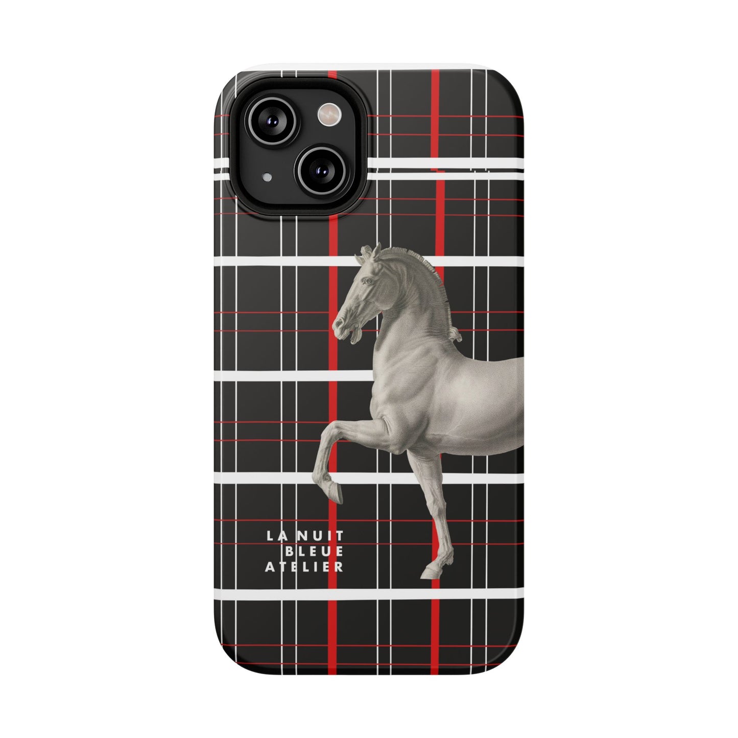 Plaid Horse Impact-Resistant Phone Case