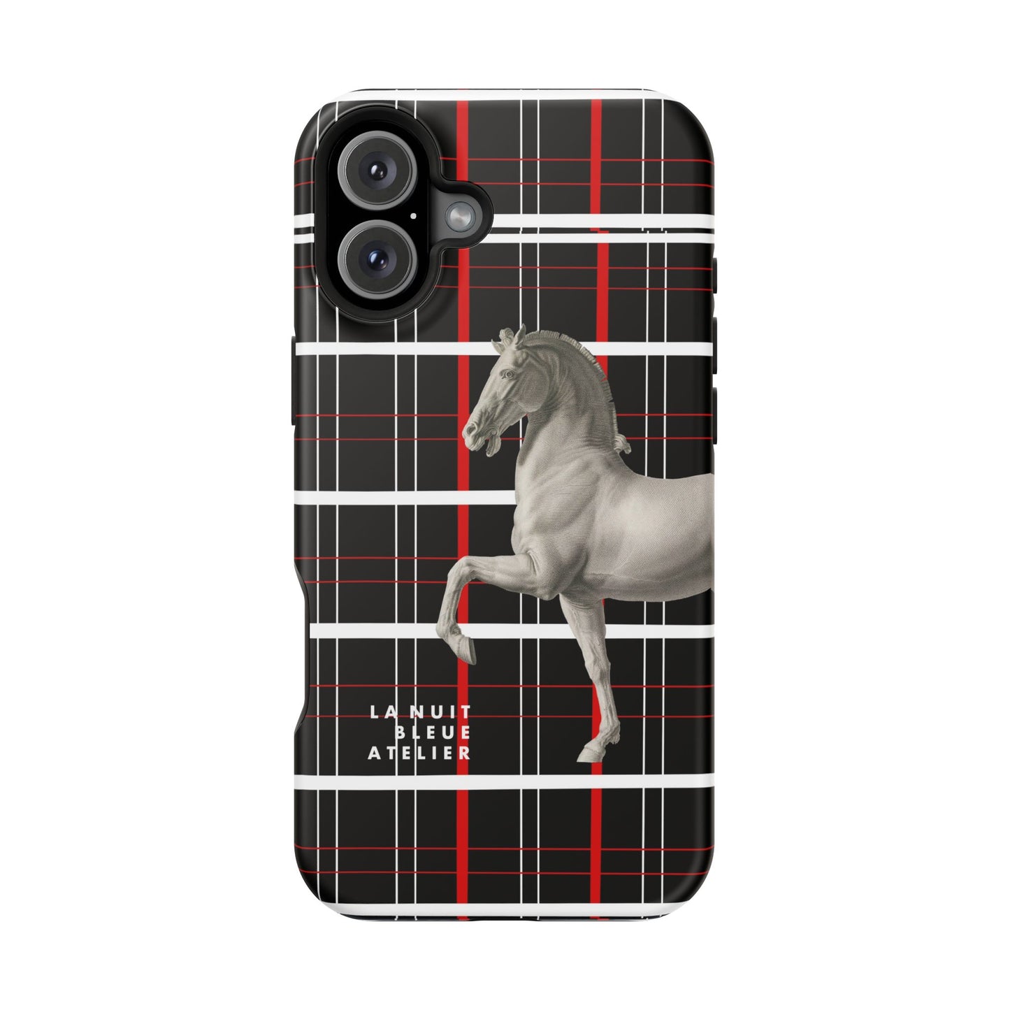 Plaid Horse Impact-Resistant Phone Case