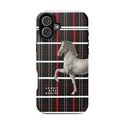 Plaid Horse Impact-Resistant Phone Case