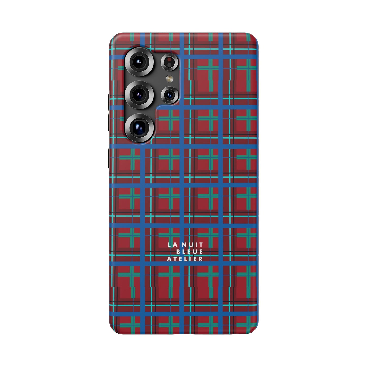 Classic Blue Plaid Impact-Resistant Phone Case
