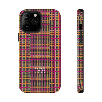 Fuchsia Plaid Impact-Resistant Phone Case