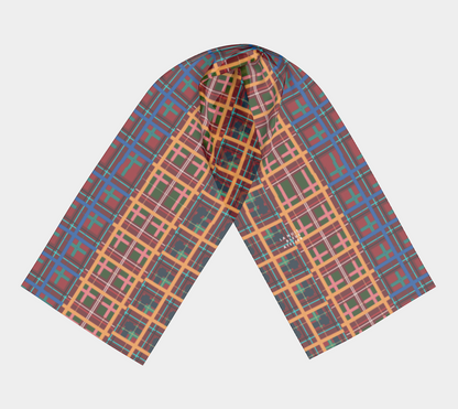 Multi Plaid No. 1 Chiffon Long Scarf