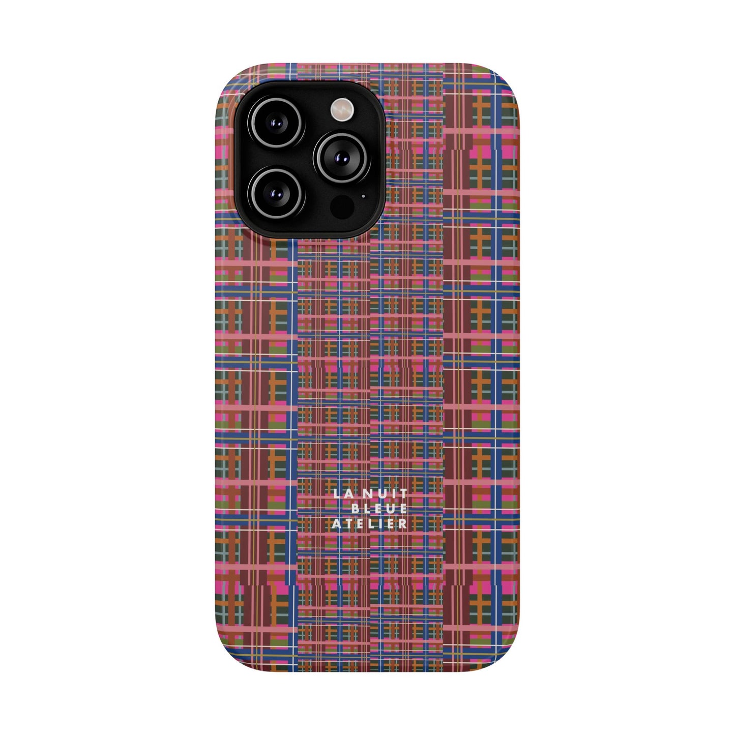 Pinky Blue Plaid Impact-Resistant Phone Case