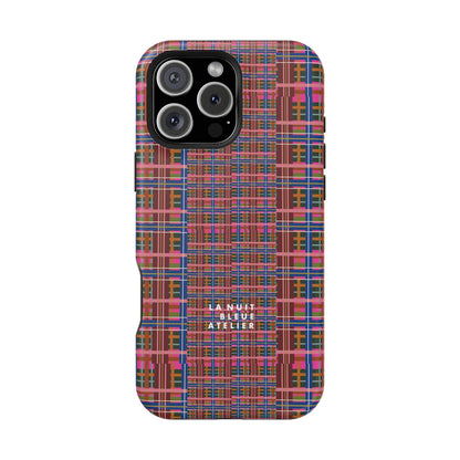 Pinky Blue Plaid Impact-Resistant Phone Case