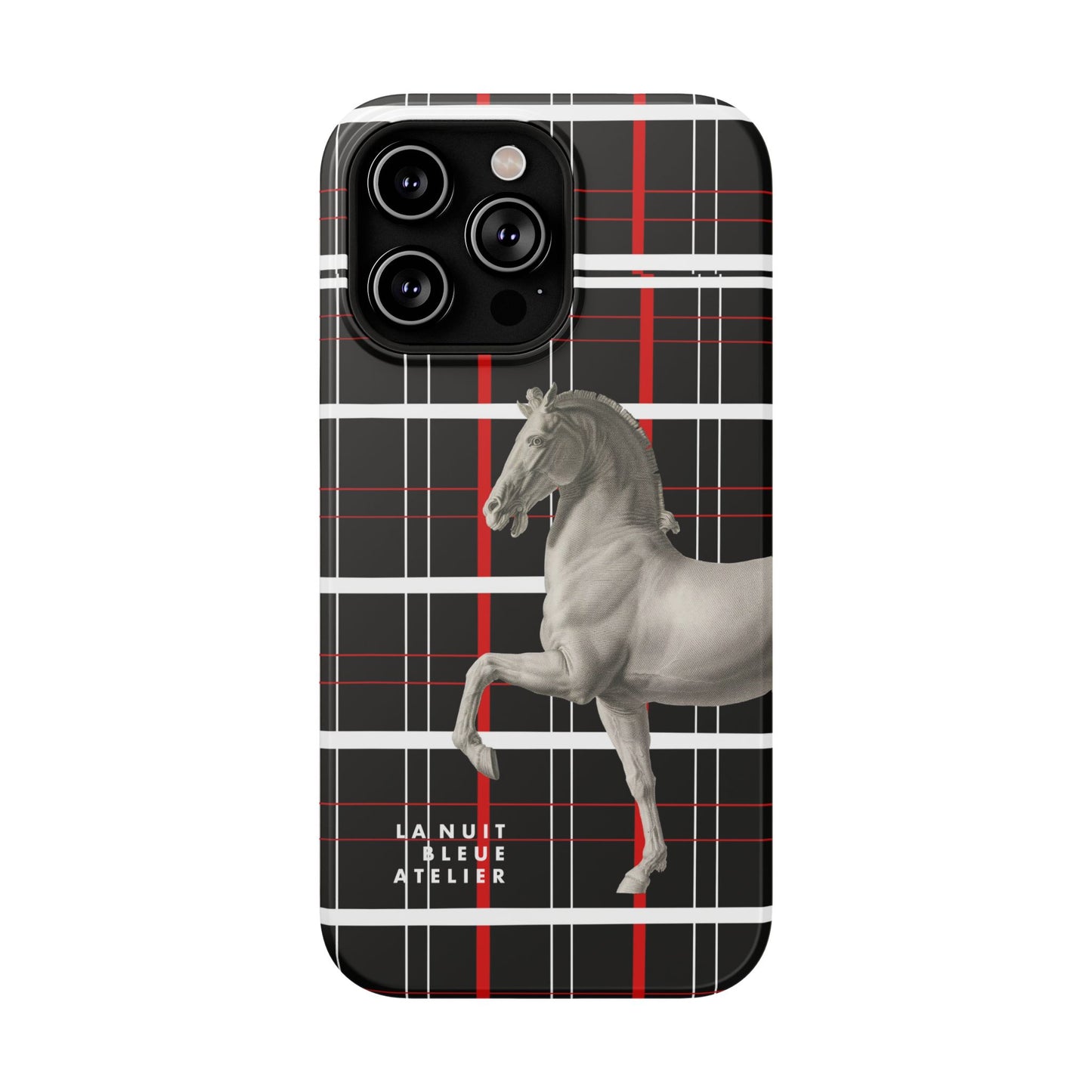 Plaid Horse Impact-Resistant Phone Case