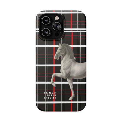 Plaid Horse Impact-Resistant Phone Case