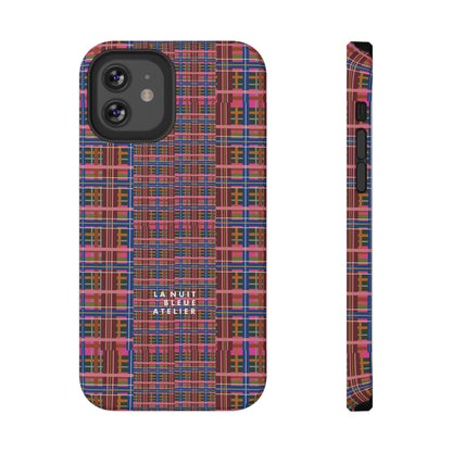 Pinky Blue Plaid Impact-Resistant Phone Case