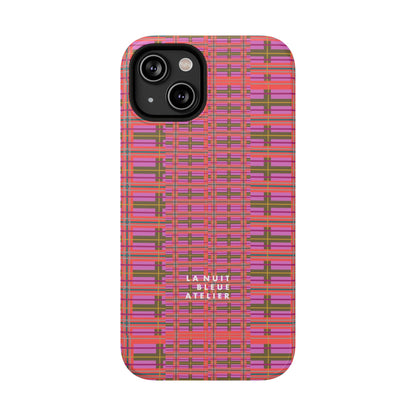 Pink Plaid Impact-Resistant Phone Case