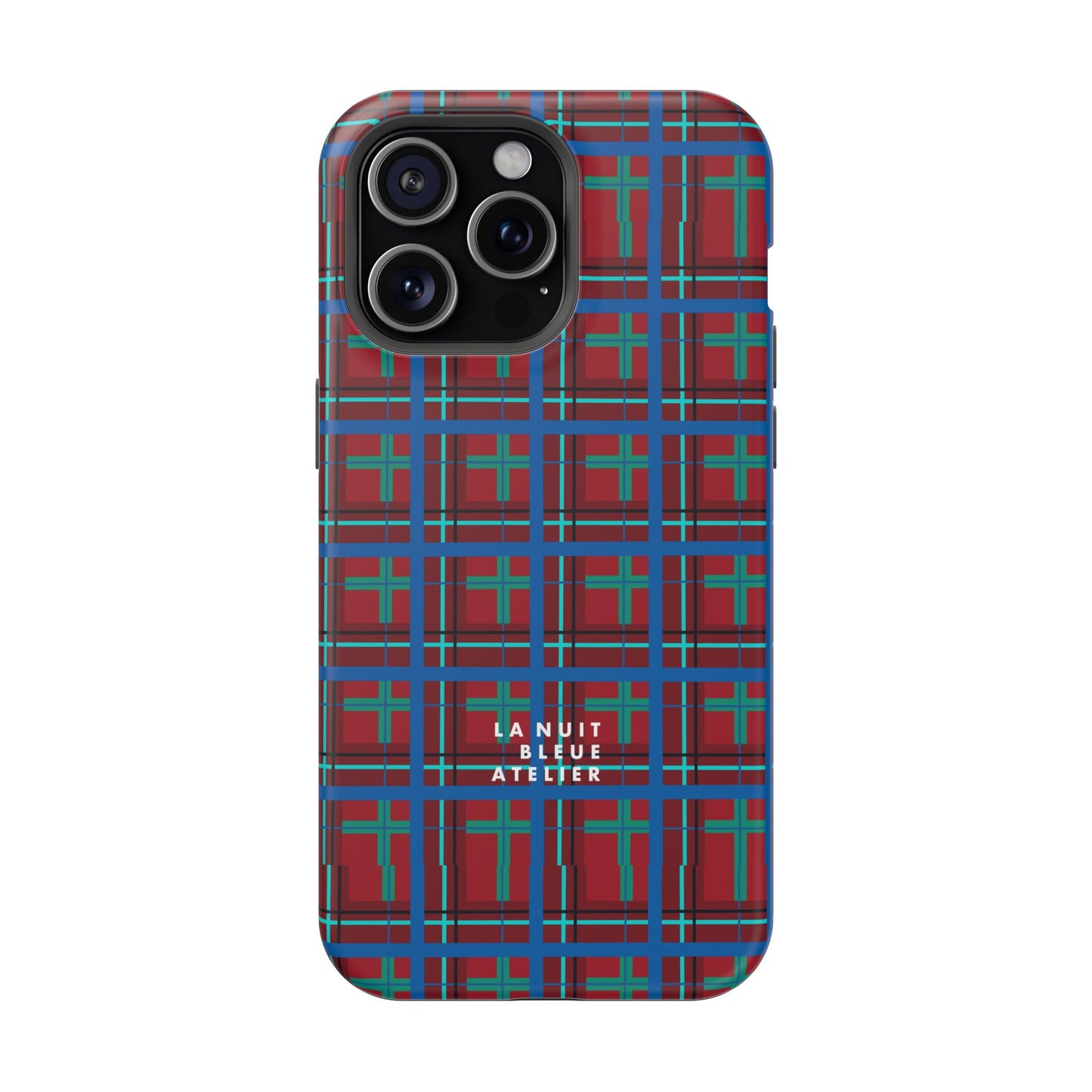 Classic Blue Plaid Impact-Resistant Phone Case