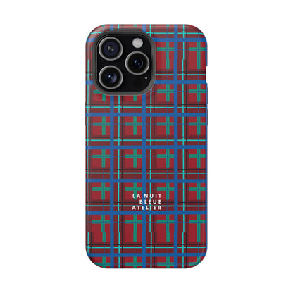 Classic Blue Plaid Impact-Resistant Phone Case