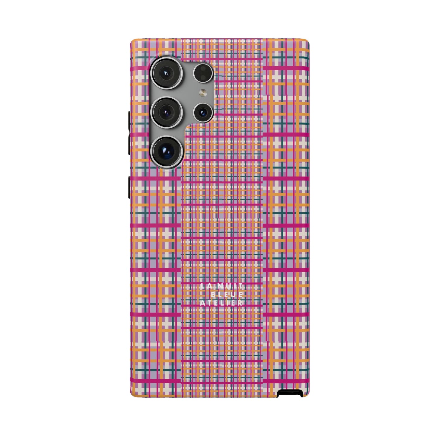 Purple-ish Plaid Impact-Resistant Phone Case