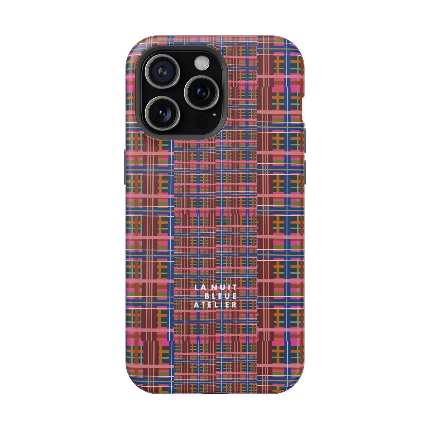 Pinky Blue Plaid Impact-Resistant Phone Case