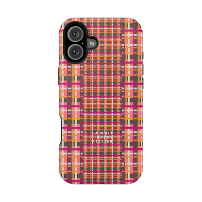Peach-ish Plaid Impact-Resistant Phone Case