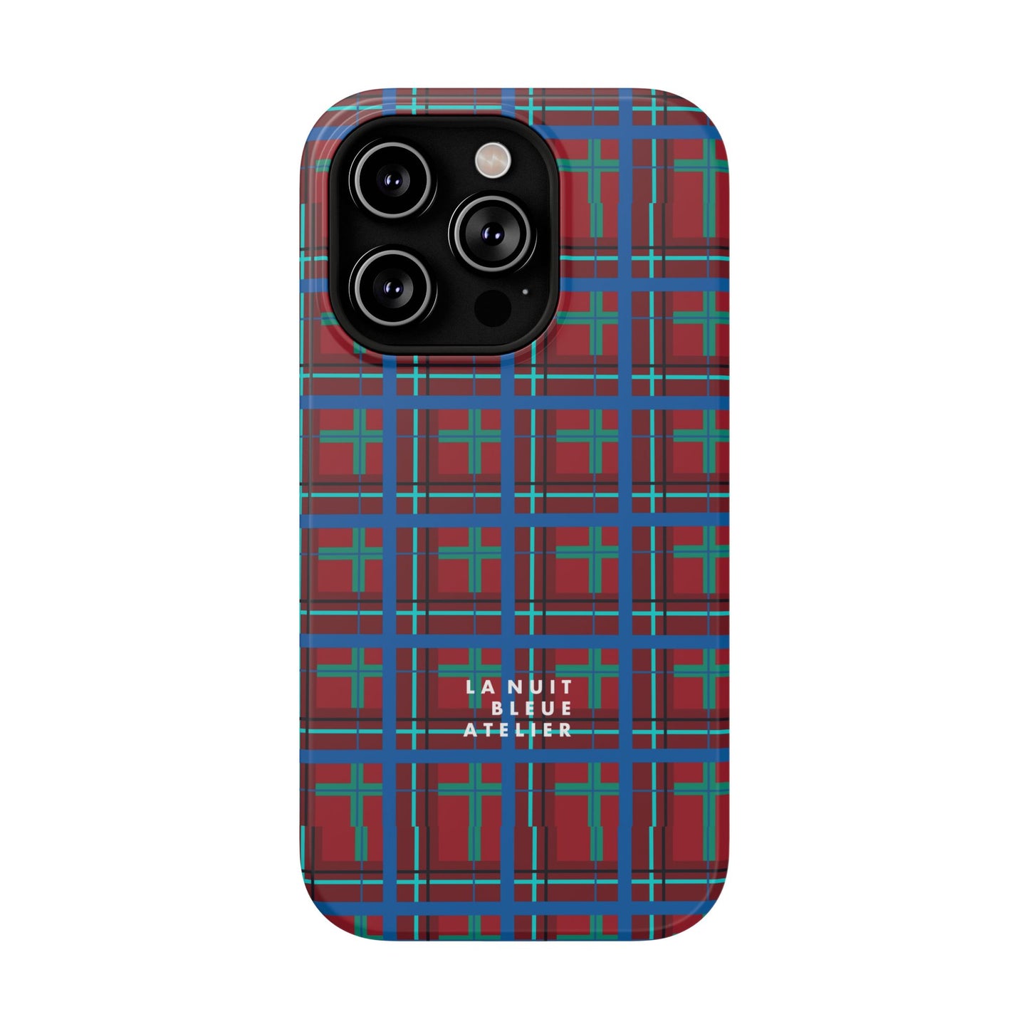 Classic Blue Plaid Impact-Resistant Phone Case