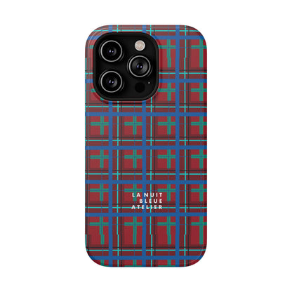 Classic Blue Plaid Impact-Resistant Phone Case