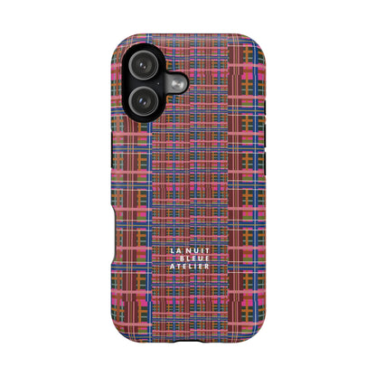 Pinky Blue Plaid Impact-Resistant Phone Case