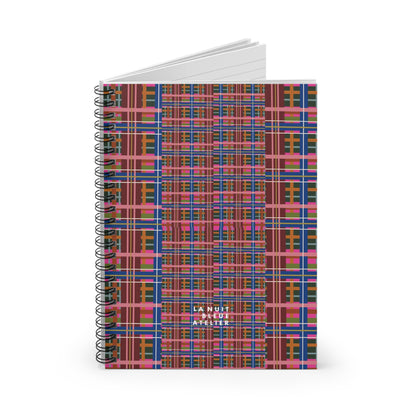 Pinky Blue Plaid Spiral Notebook