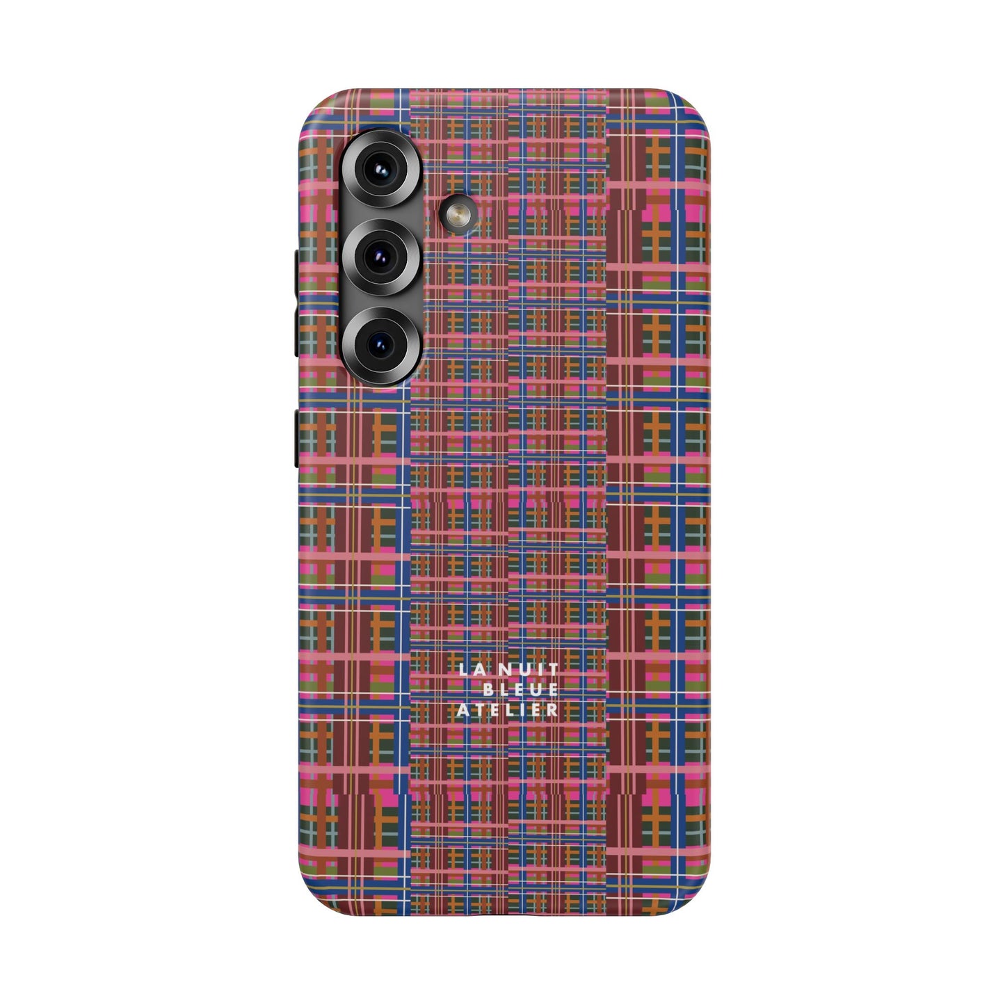 Pinky Blue Plaid Impact-Resistant Phone Case