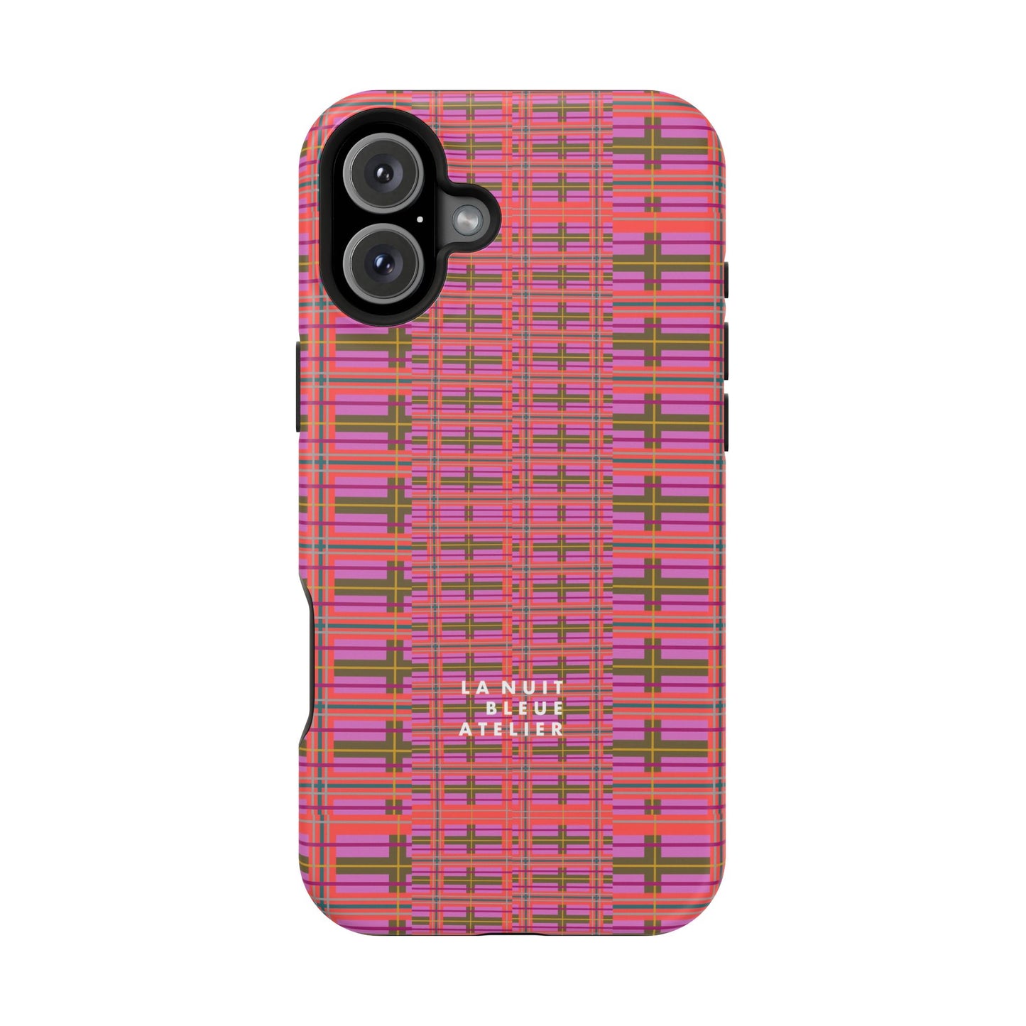 Pink Plaid Impact-Resistant Phone Case