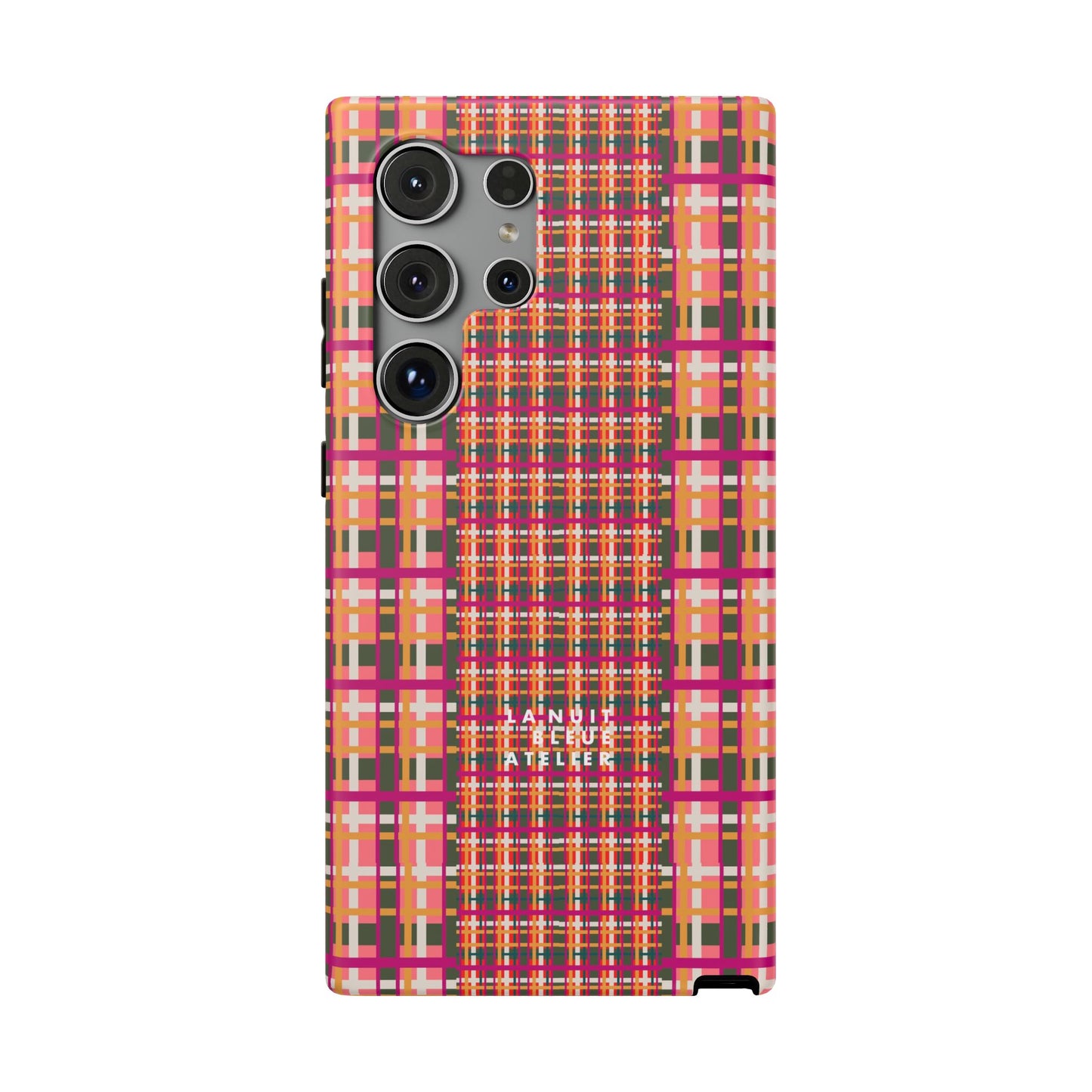 Peach-ish Plaid Impact-Resistant Phone Case