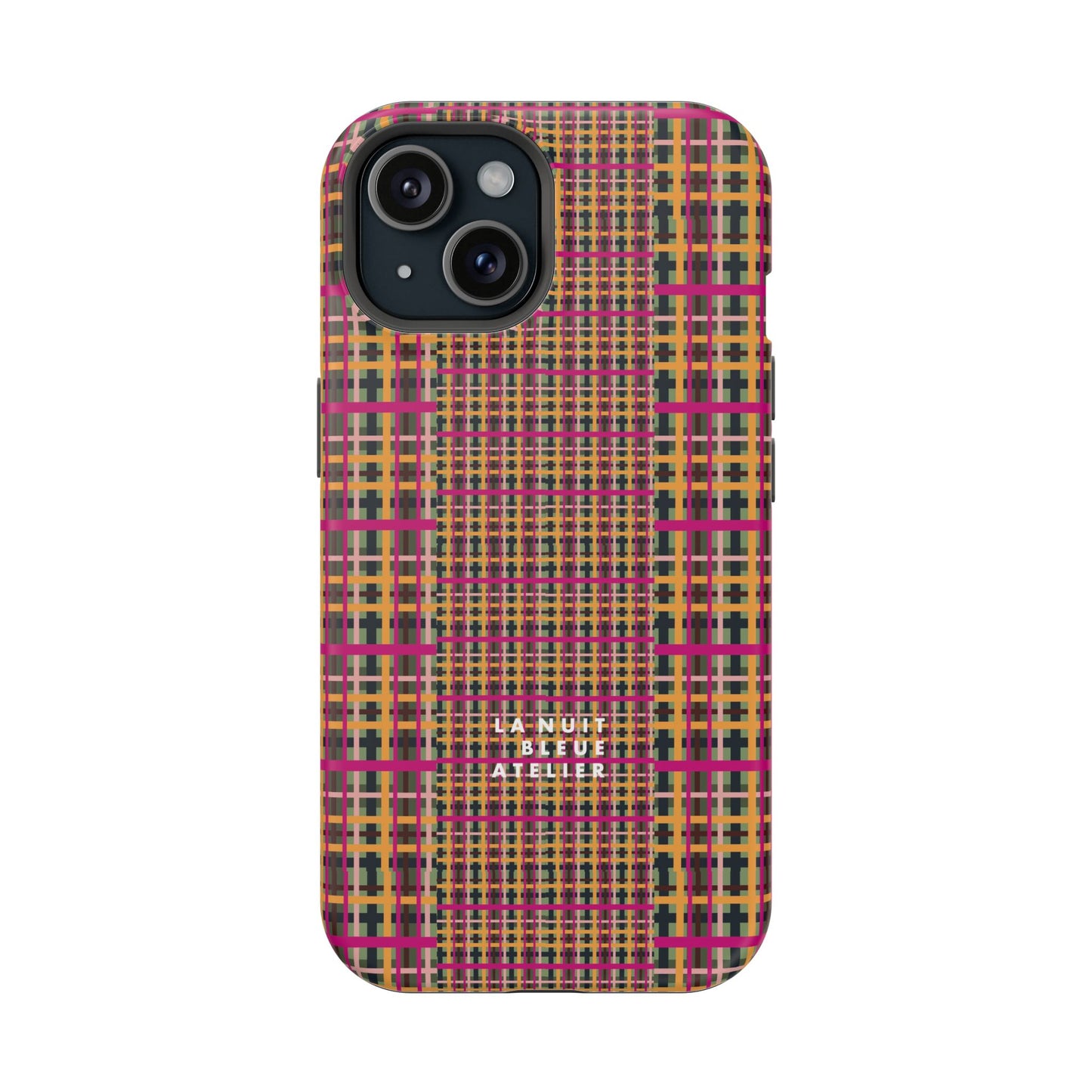 Fuchsia Plaid Impact-Resistant Phone Case