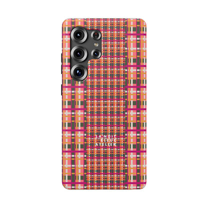 Peach-ish Plaid Impact-Resistant Phone Case