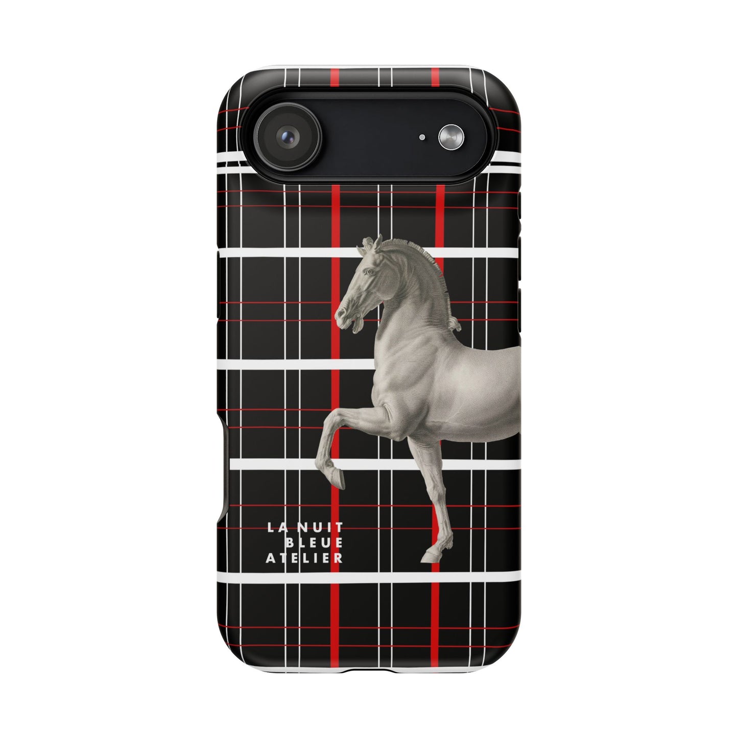Plaid Horse Impact-Resistant Phone Case