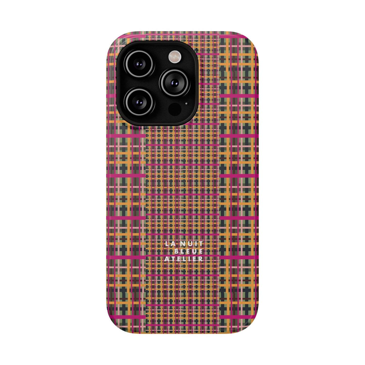 Fuchsia Plaid Impact-Resistant Phone Case