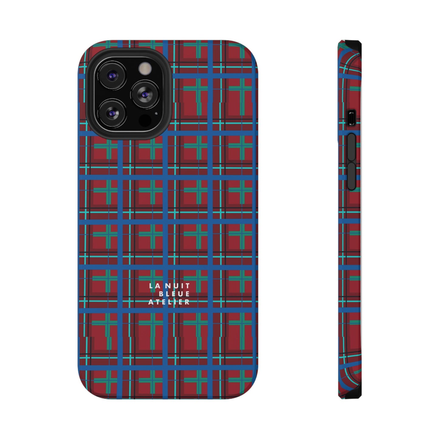 Classic Blue Plaid Impact-Resistant Phone Case