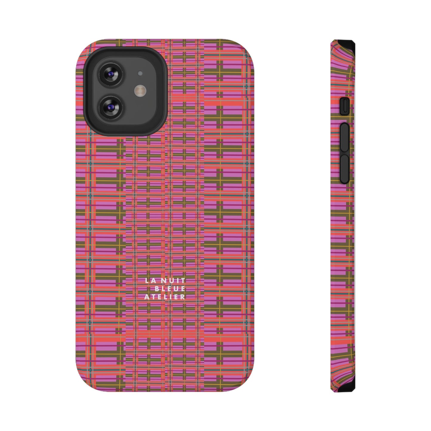 Pink Plaid Impact-Resistant Phone Case