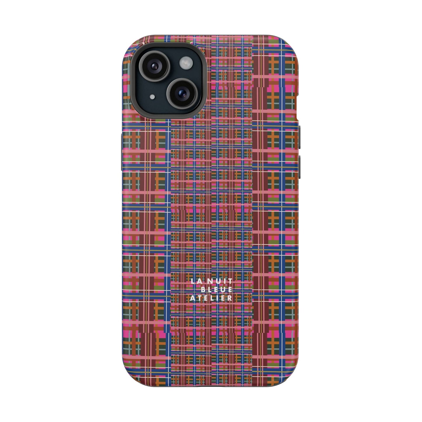 Pinky Blue Plaid Impact-Resistant Phone Case