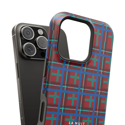 Classic Blue Plaid Impact-Resistant Phone Case