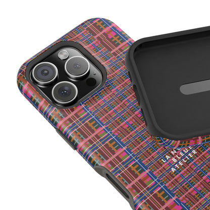 Pinky Blue Plaid Impact-Resistant Phone Case