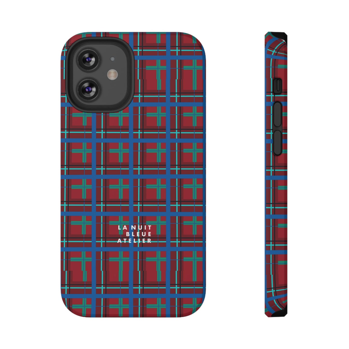 Classic Blue Plaid Impact-Resistant Phone Case