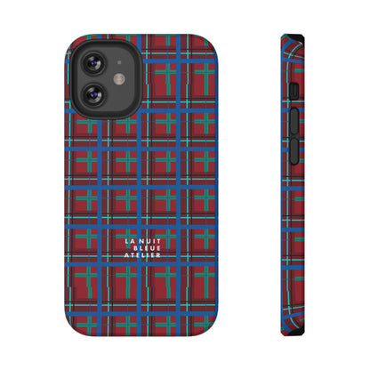Classic Blue Plaid Impact-Resistant Phone Case