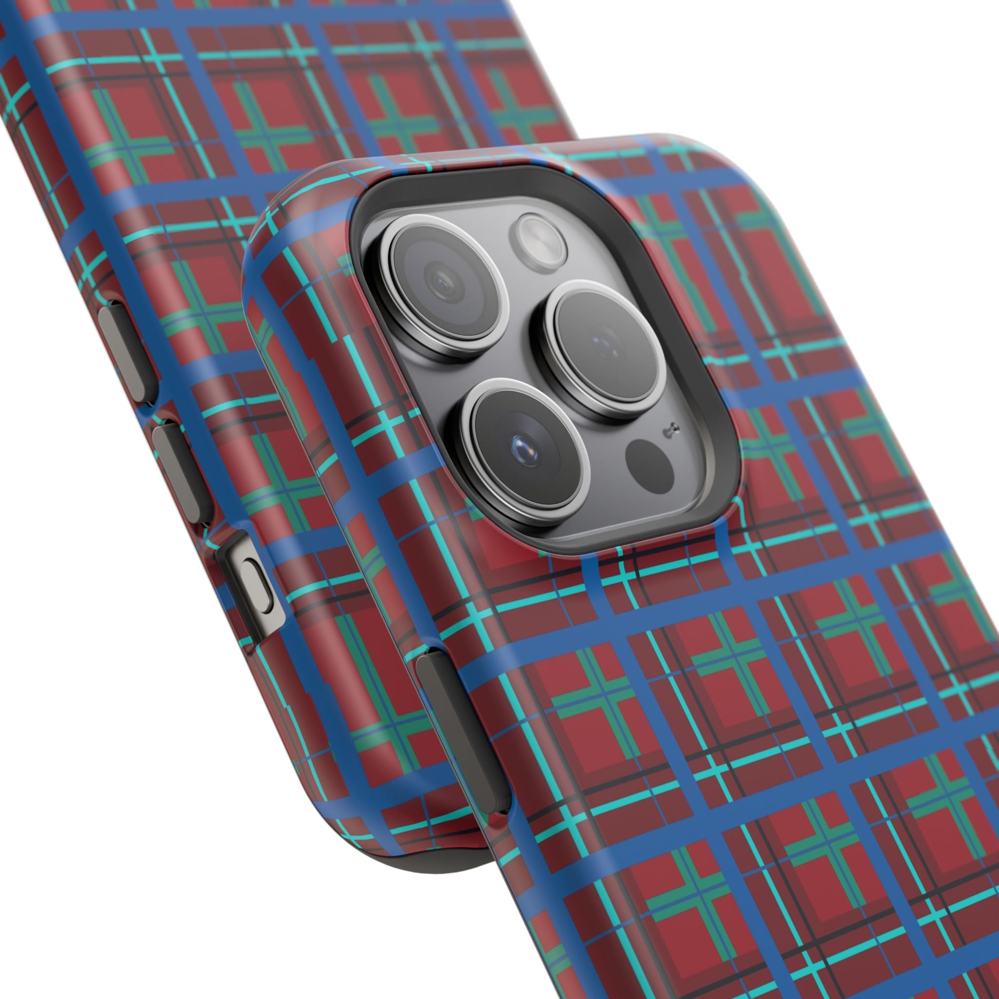 Classic Blue Plaid Impact-Resistant Phone Case