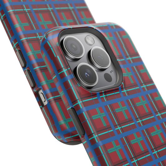 Classic Blue Plaid Impact-Resistant Phone Case