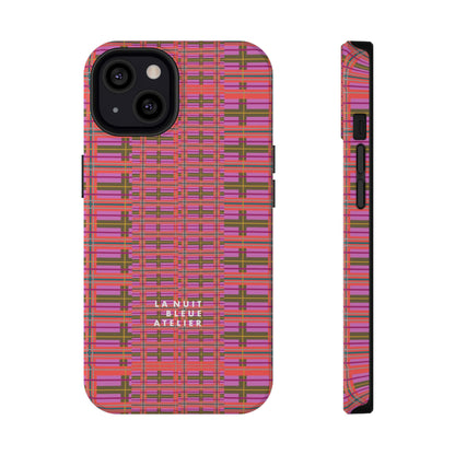 Pink Plaid Impact-Resistant Phone Case