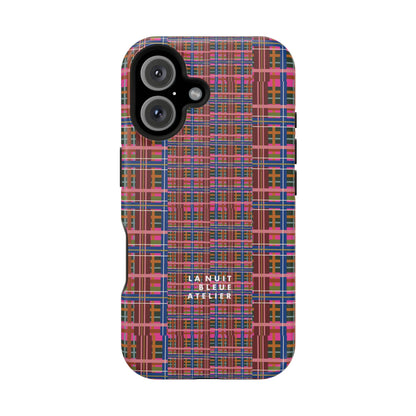 Pinky Blue Plaid Impact-Resistant Phone Case