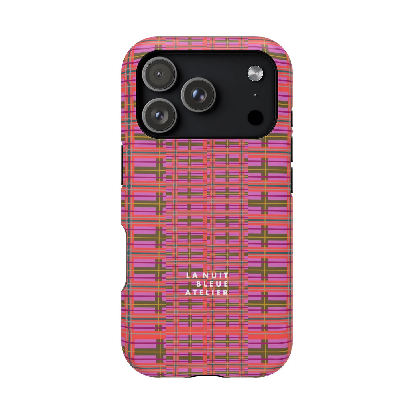 Pink Plaid Impact-Resistant Phone Case