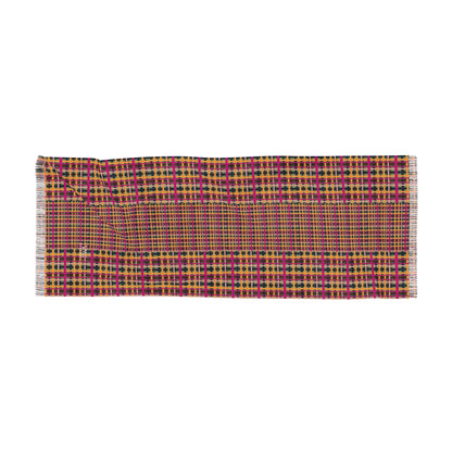 Fuchsia Plaid Lightweight Shawl