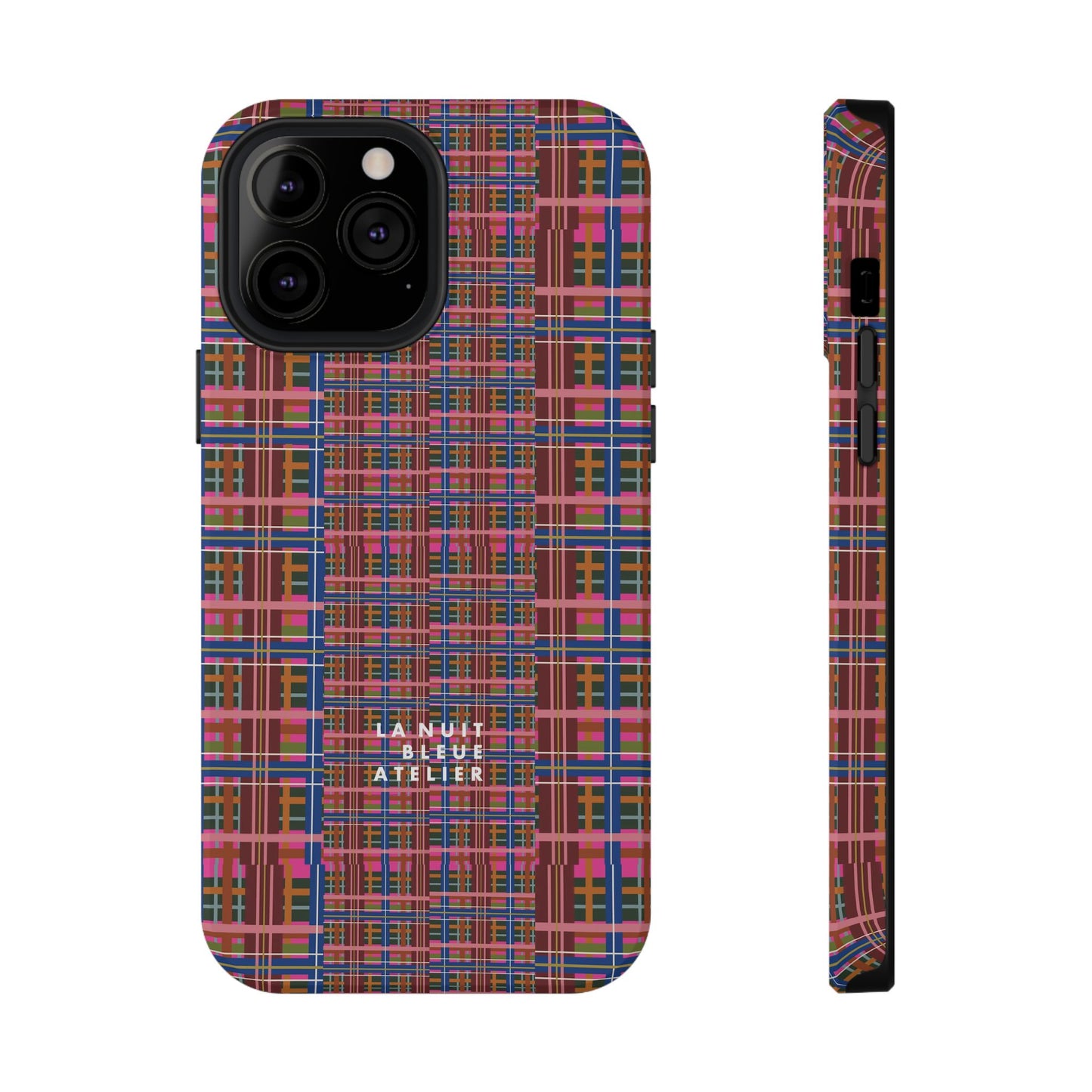Pinky Blue Plaid Impact-Resistant Phone Case
